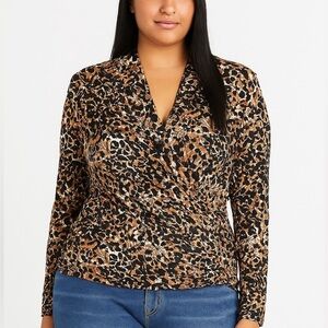 Peruvian Connection VNeck Stretch Fitted Cinched Side  Long Sleeve Blouse Top